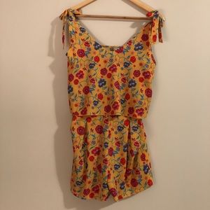 Yellow floral romper